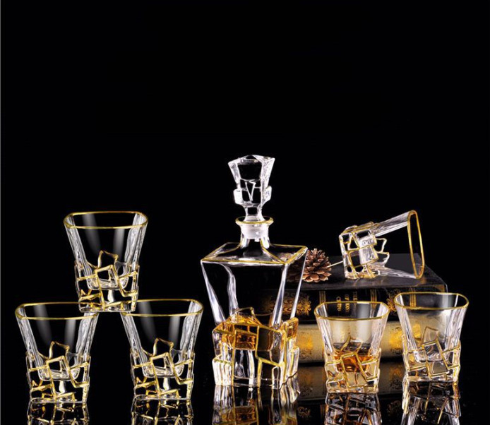 Set 2 ly pha lê uống rượu  mạnh Whisky